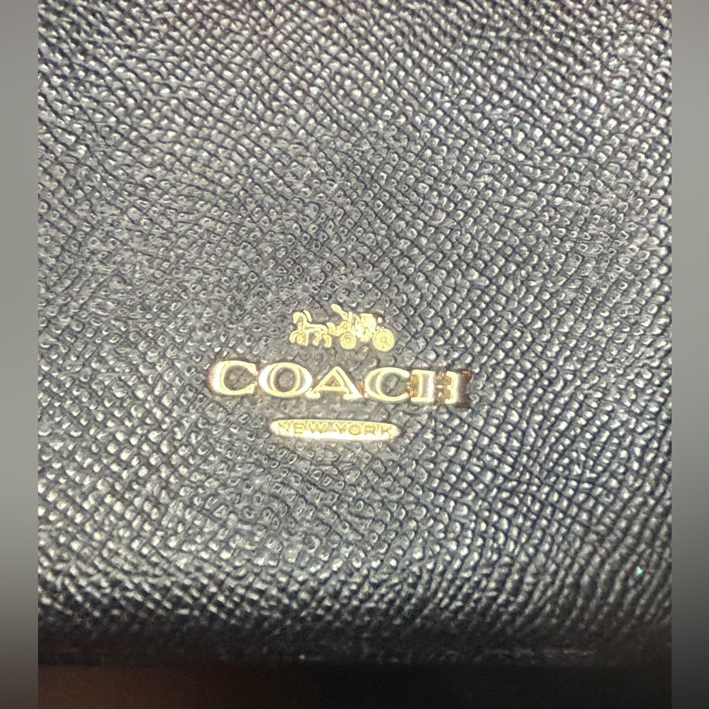 Coach Black Leather Phone Crossbody with Gold Logo - Picture 3 of 6